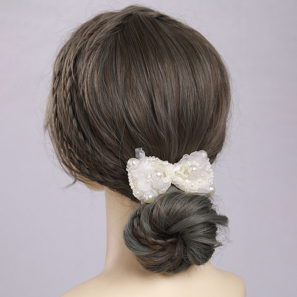 Women's Fairy Style Sweet Korean Style Flower Cloth Inlay Artificial Pearls Glass Stone Hair Tie display picture 2