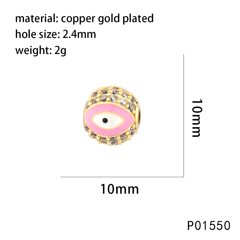 1 Piece 10*10mm 8 * 8mm Copper Zircon Devil's Eye Beads display picture 8