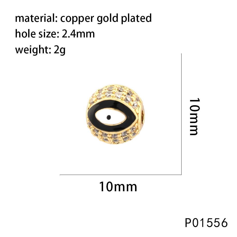 1 Piece 10*10mm 8 * 8mm Copper Zircon Devil's Eye Beads display picture 13