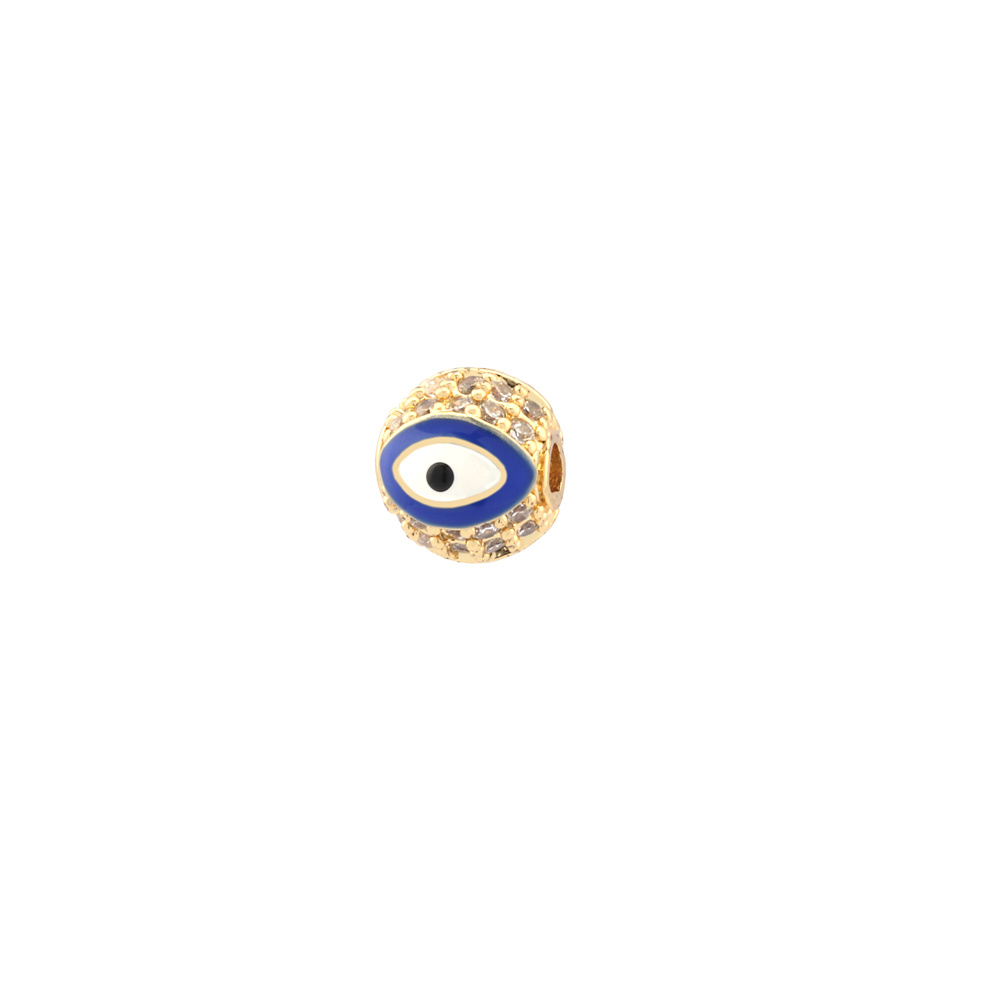 1 Piece 10*10mm 8 * 8mm Copper Zircon Devil's Eye Beads display picture 15