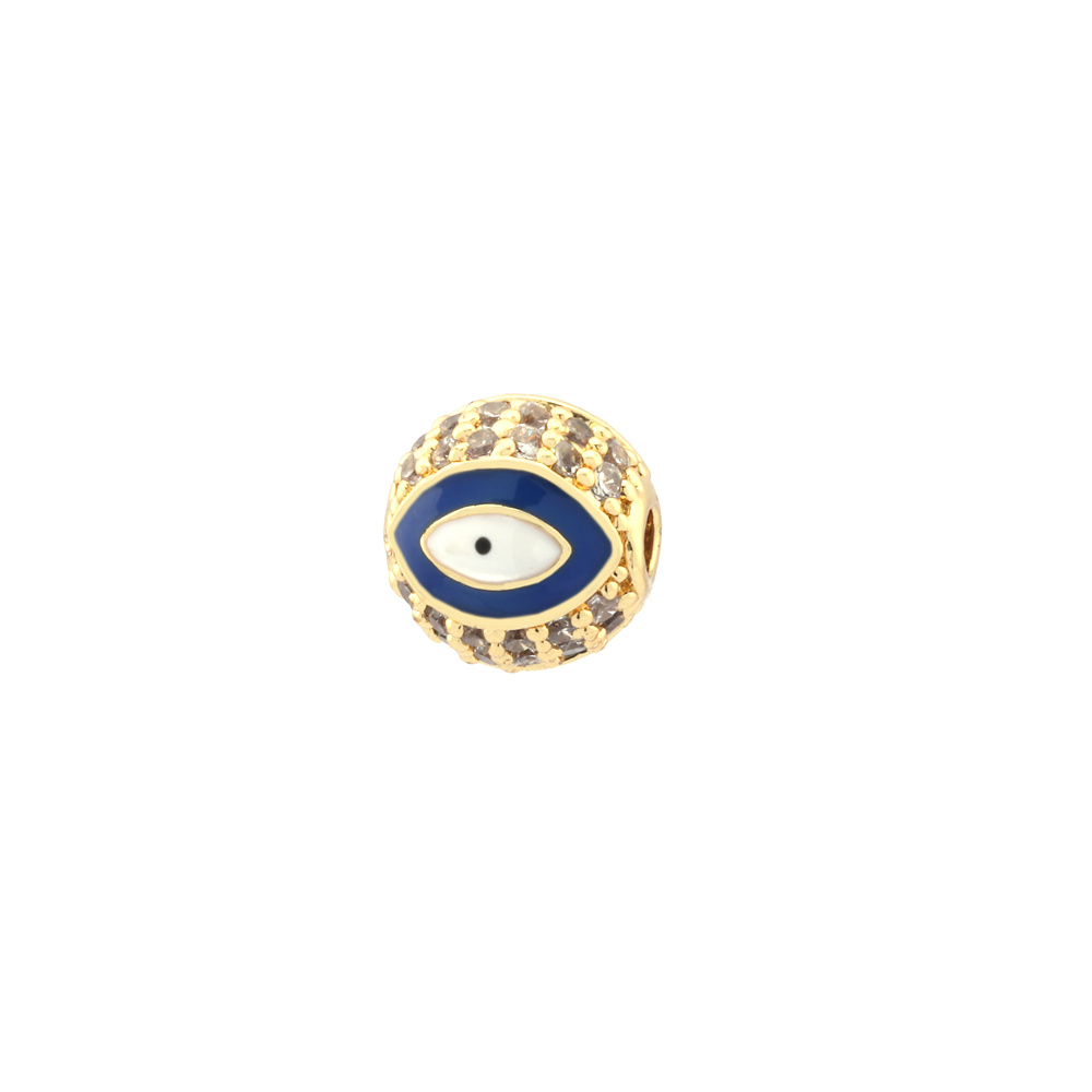1 Piece 10*10mm 8 * 8mm Copper Zircon Devil's Eye Beads display picture 24