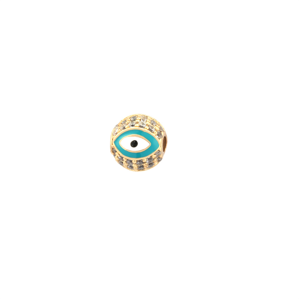 1 Stück 10*10mm 8*8mm Kupfer Zirkon Teufels Auge Perlen display picture 18