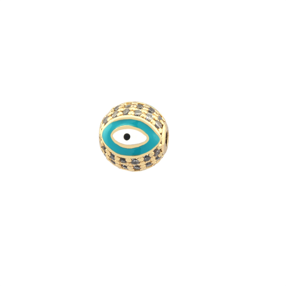 1 Piece 10*10mm 8 * 8mm Copper Zircon Devil's Eye Beads display picture 17