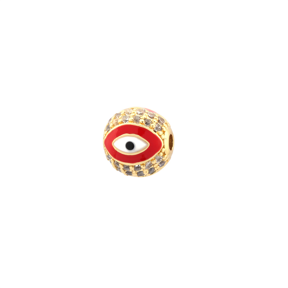 1 Stück 10*10mm 8*8mm Kupfer Zirkon Teufels Auge Perlen display picture 19