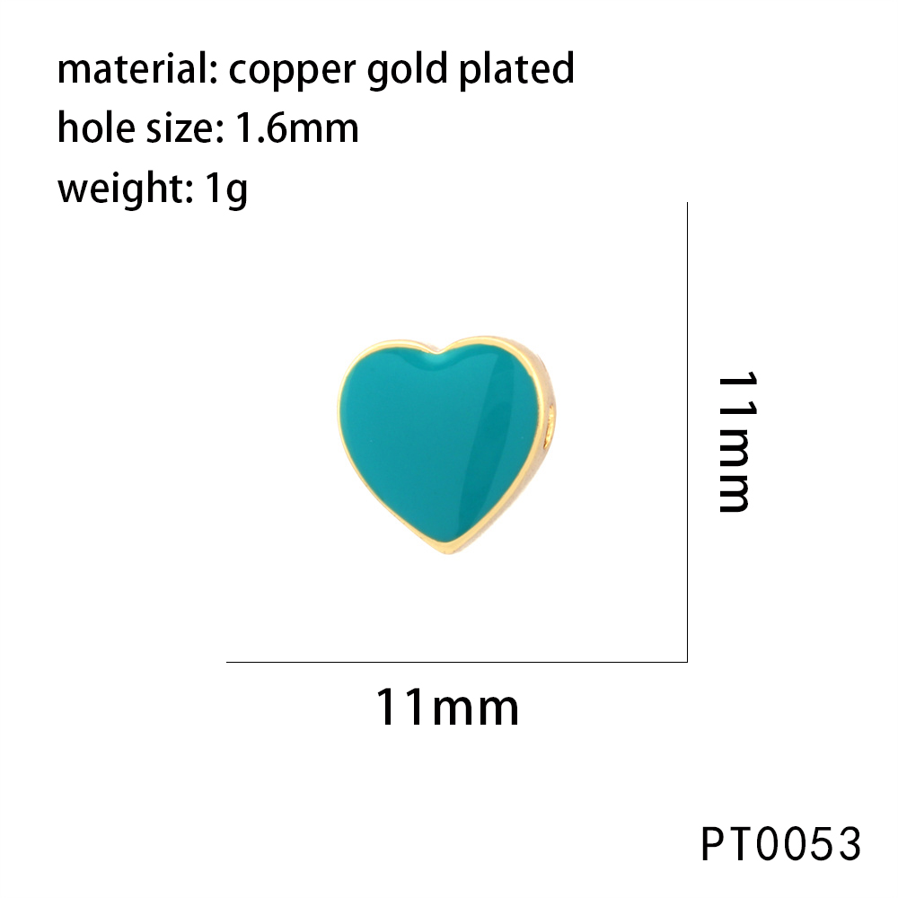 1 Stück 11*11mm Kupfer 18 Karat Vergoldet Herzform Perlen display picture 4