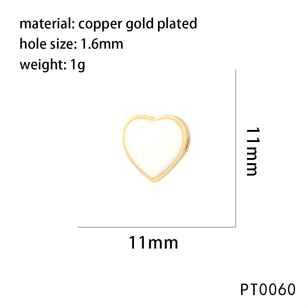 1 Stück 11*11mm Kupfer 18 Karat Vergoldet Herzform Perlen display picture 11