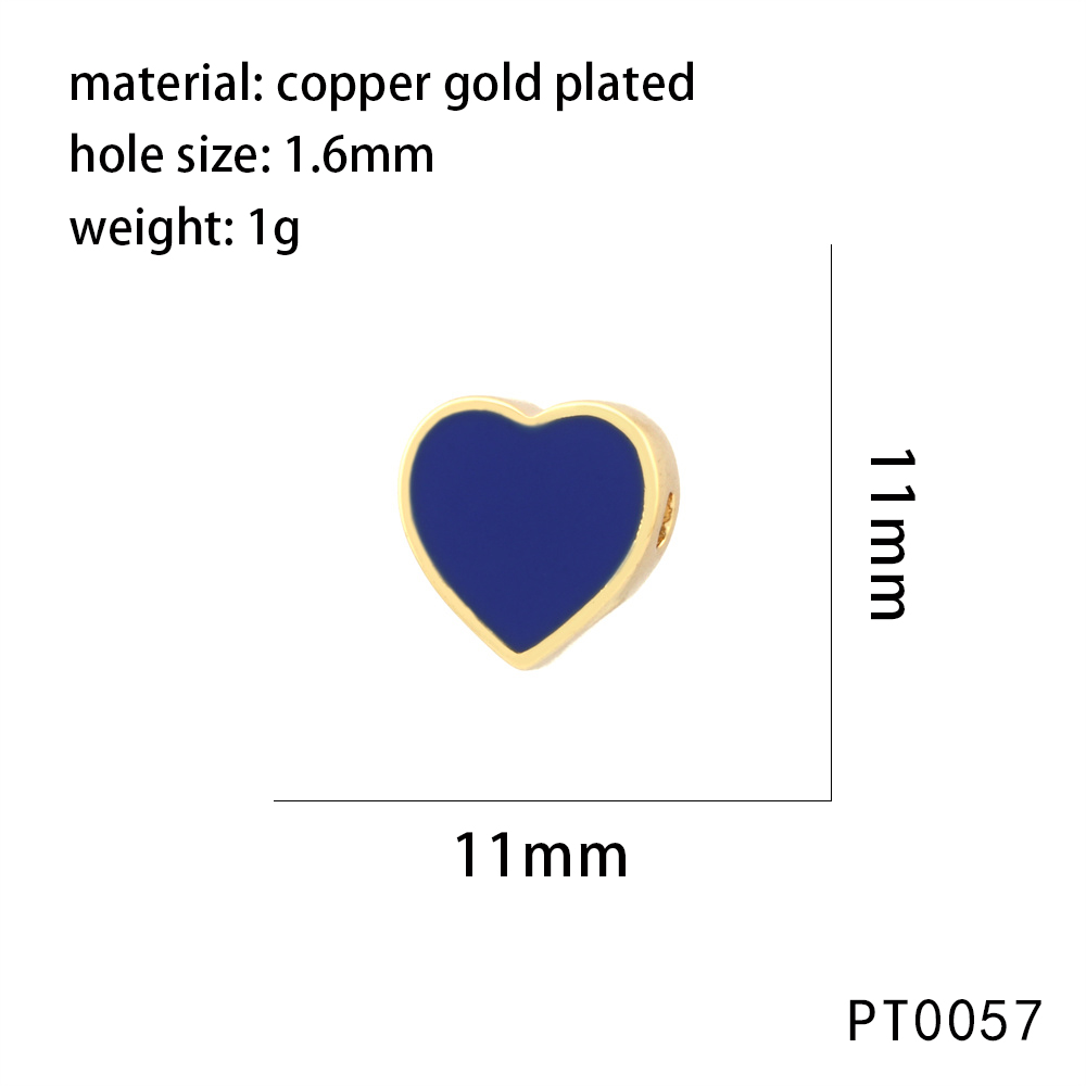 1 Stück 11*11mm Kupfer 18 Karat Vergoldet Herzform Perlen display picture 8