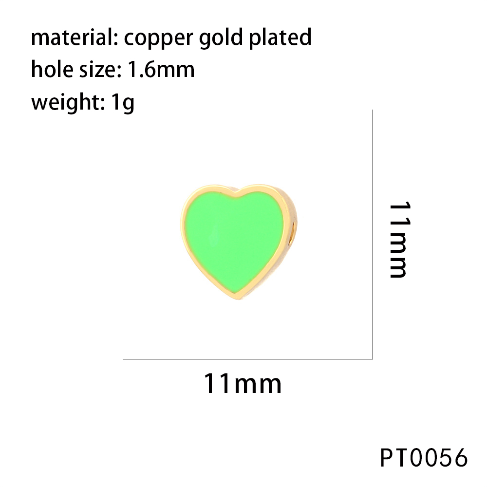 1 Stück 11*11mm Kupfer 18 Karat Vergoldet Herzform Perlen display picture 7