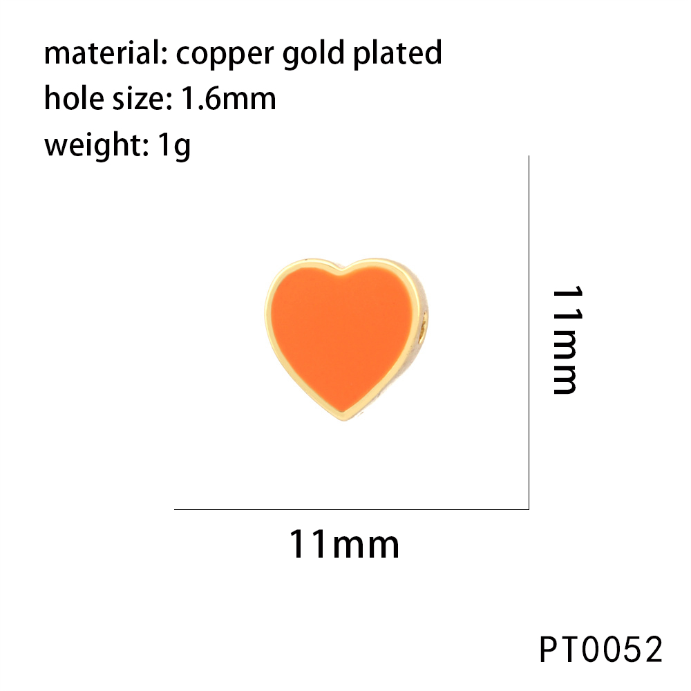 1 Stück 11*11mm Kupfer 18 Karat Vergoldet Herzform Perlen display picture 3