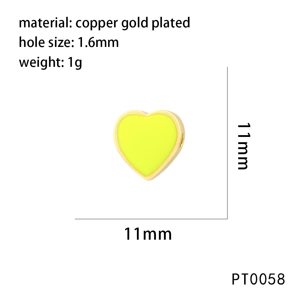 1 Stück 11*11mm Kupfer 18 Karat Vergoldet Herzform Perlen display picture 10