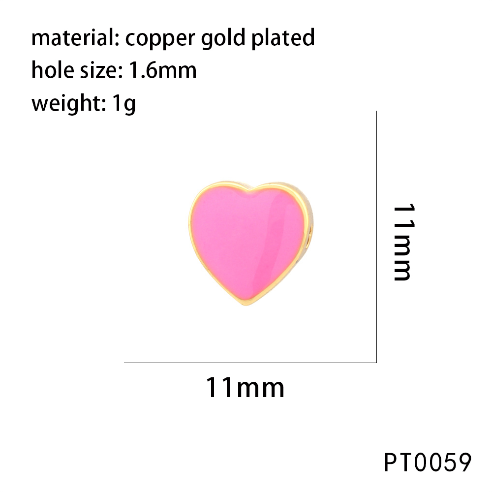 1 Stück 11*11mm Kupfer 18 Karat Vergoldet Herzform Perlen display picture 9