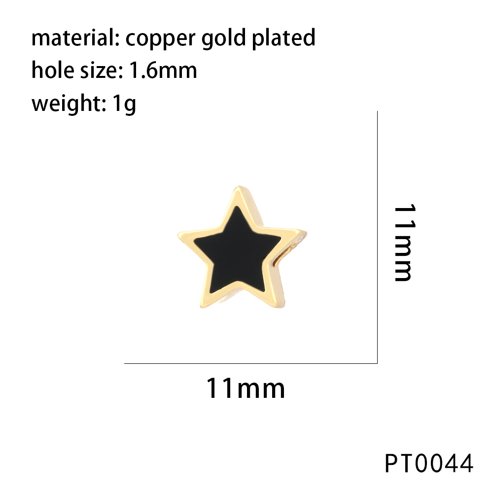 1 Piece 11*11mm Hole 1~1.9mm Copper 18K Gold Plated Pentagram Polished Beads display picture 6
