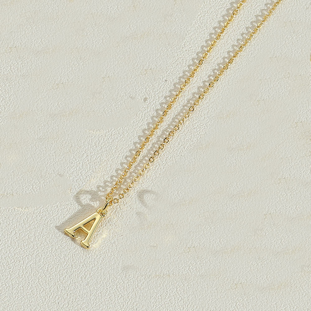 Kupfer 14 Karat Vergoldet Einfacher Stil Brief Kupfer Halskette Mit Anhänger display picture 7