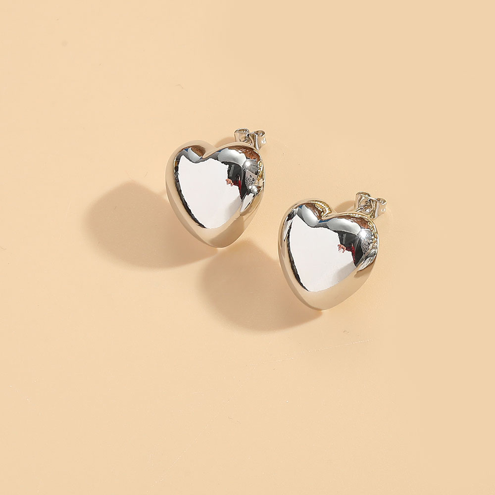 1 Pair Vintage Style Heart Shape Inlay Copper Zircon 14K Gold Plated Drop Earrings display picture 2