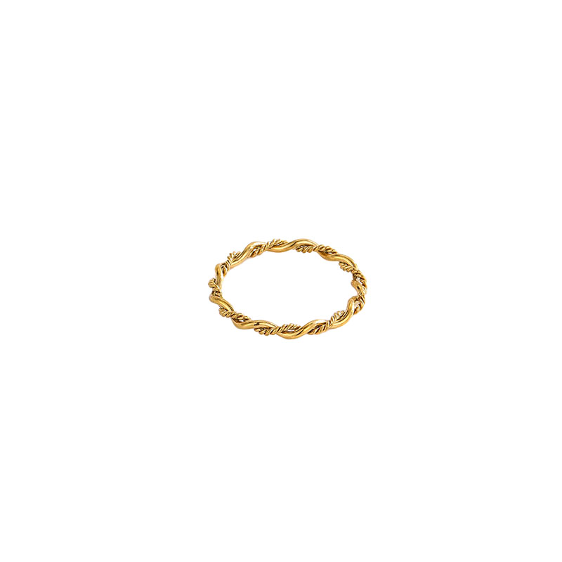 Titanium Steel 18K Gold Plated Elegant Cute Luxurious Plating Braid Twist Titanium Steel Rings display picture 5