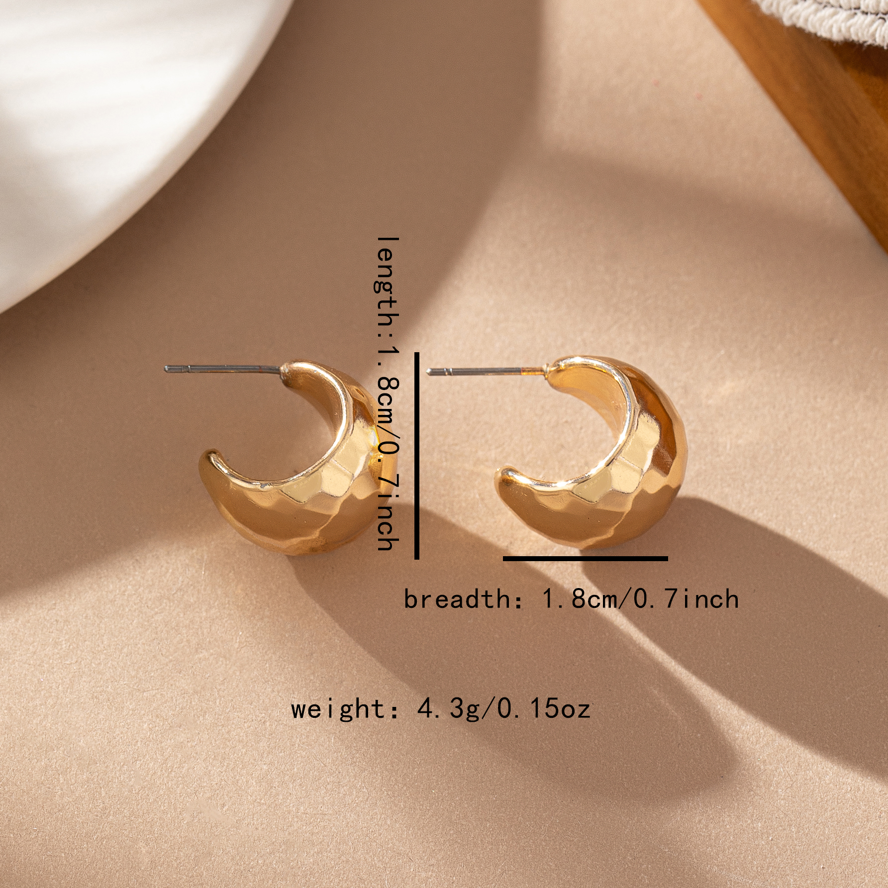 2 Pieces Cute Classic Style Commute Solid Color Plating Alloy 14K Gold Plated Ear Studs display picture 3