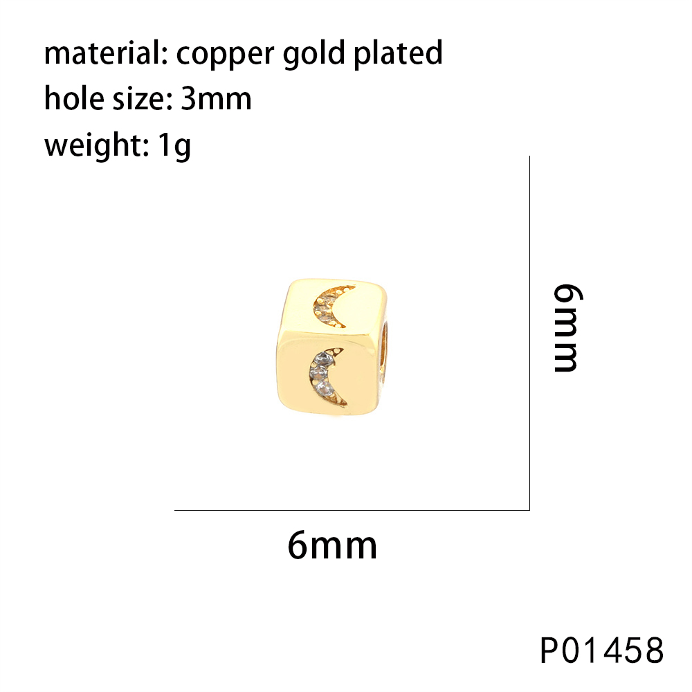 1 Pièce 9*9MM Le Cuivre Zircon Plaqué Or 18K L'Oeil Du Diable Forme De Cœur Dé Brillant Perles display picture 13