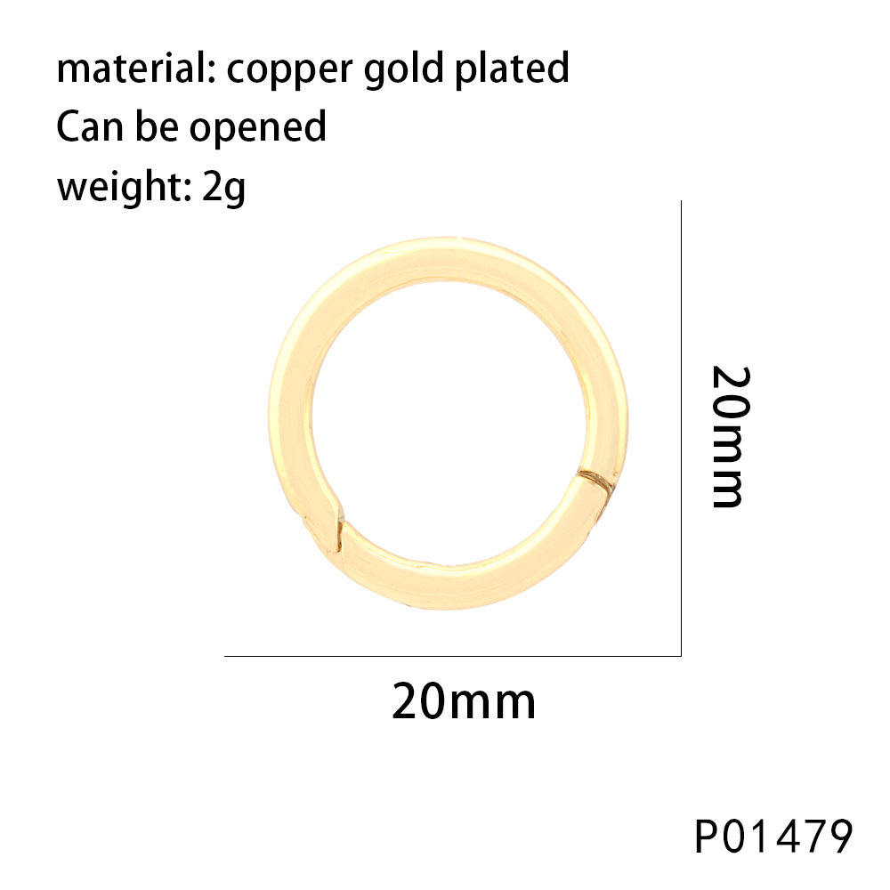 1 Piece Copper 18K Gold Plated U Shape Round Polished Pendant Jewelry Buckle display picture 10