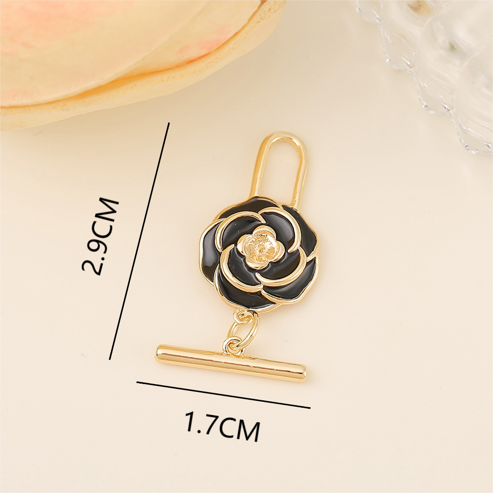1 Piece 17 * 29mm Copper 18K Gold Plated Flower Polished Jewelry Buckle display picture 2