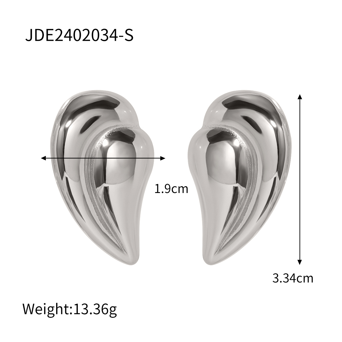 1 Pair IG Style Simple Style Water Droplets 316 Stainless Steel  18K Gold Plated Ear Studs display picture 3