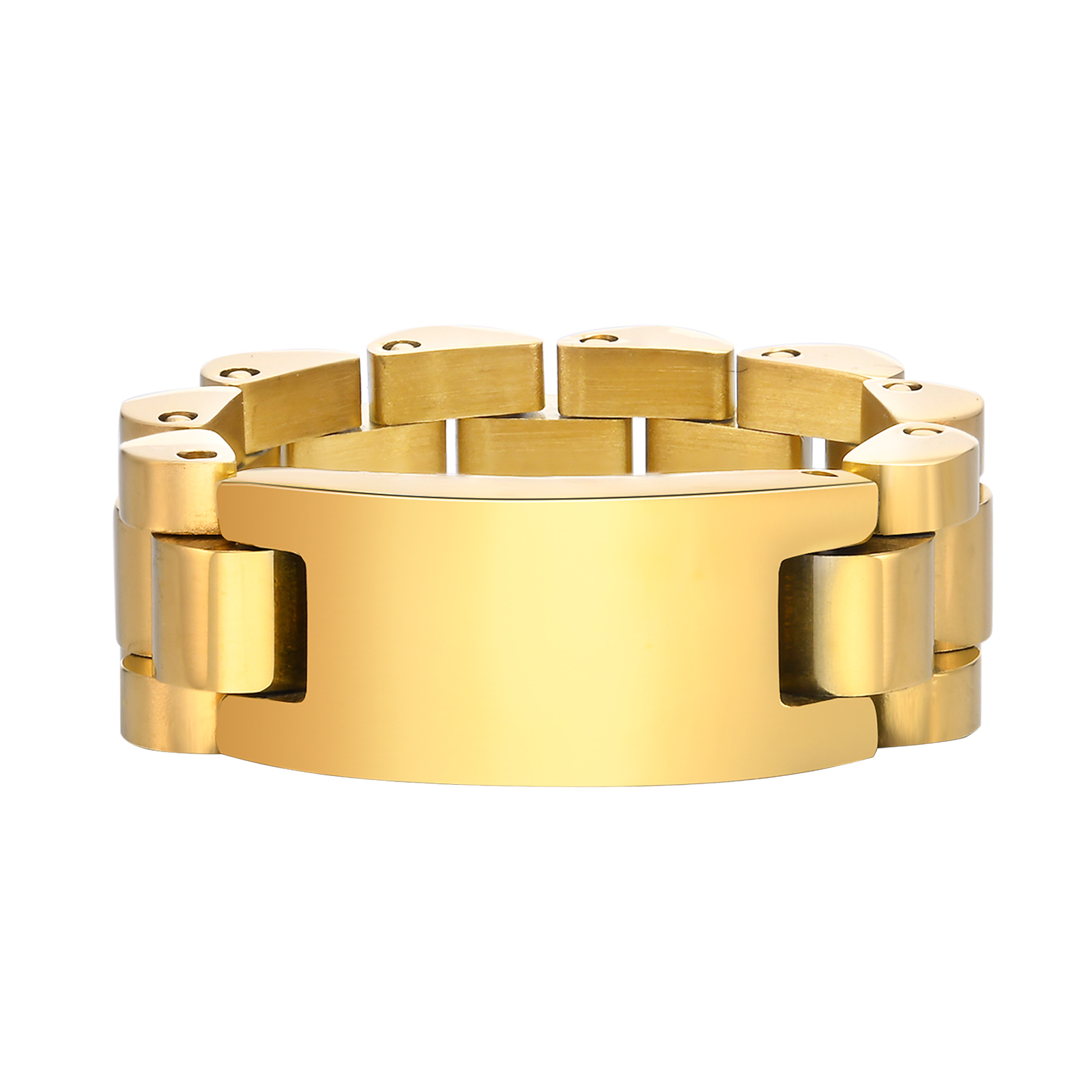 Edelstahl 304 18 Karat Vergoldet Einfacher Stil Überzug Einfarbig Ringe display picture 9