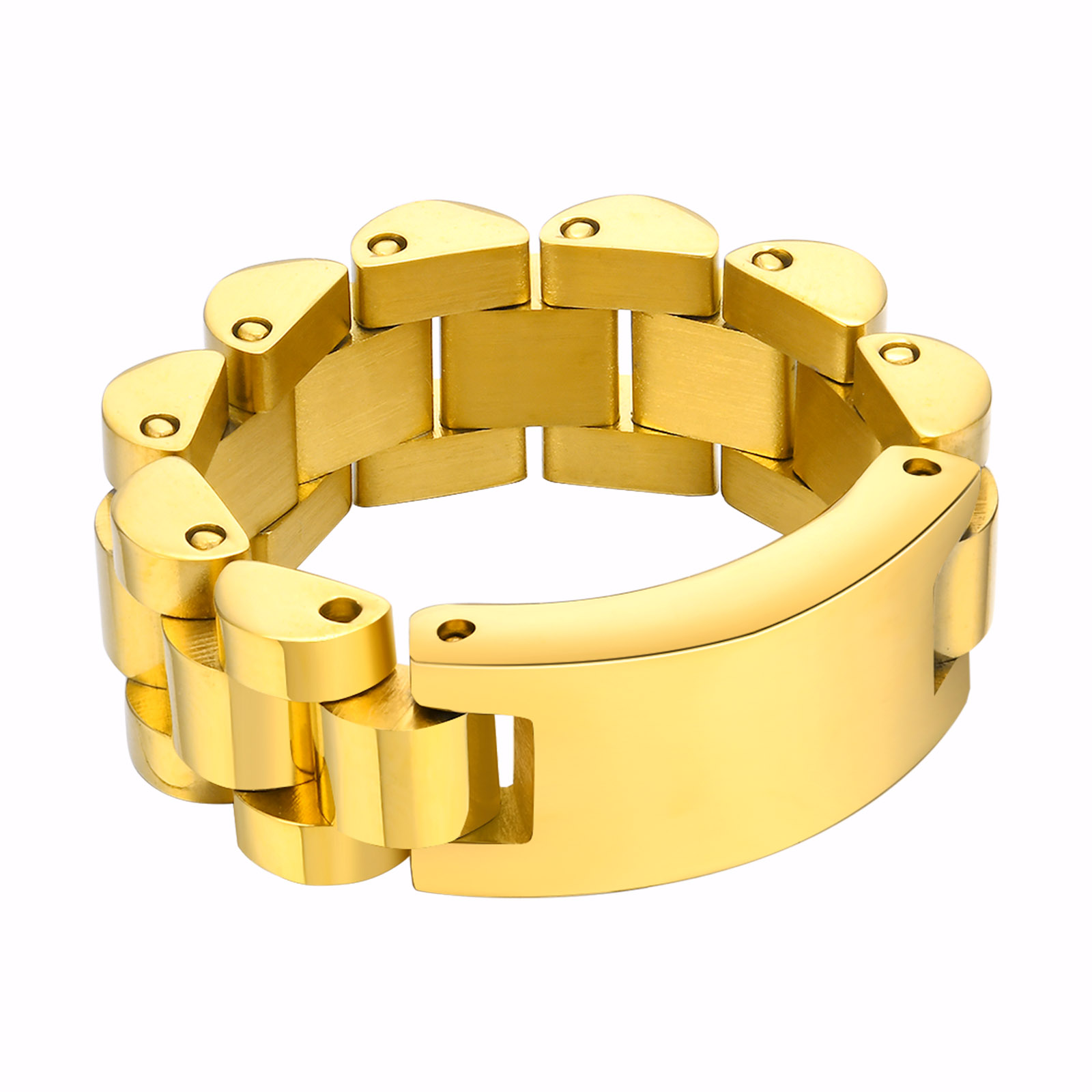 Edelstahl 304 18 Karat Vergoldet Einfacher Stil Überzug Einfarbig Ringe display picture 8