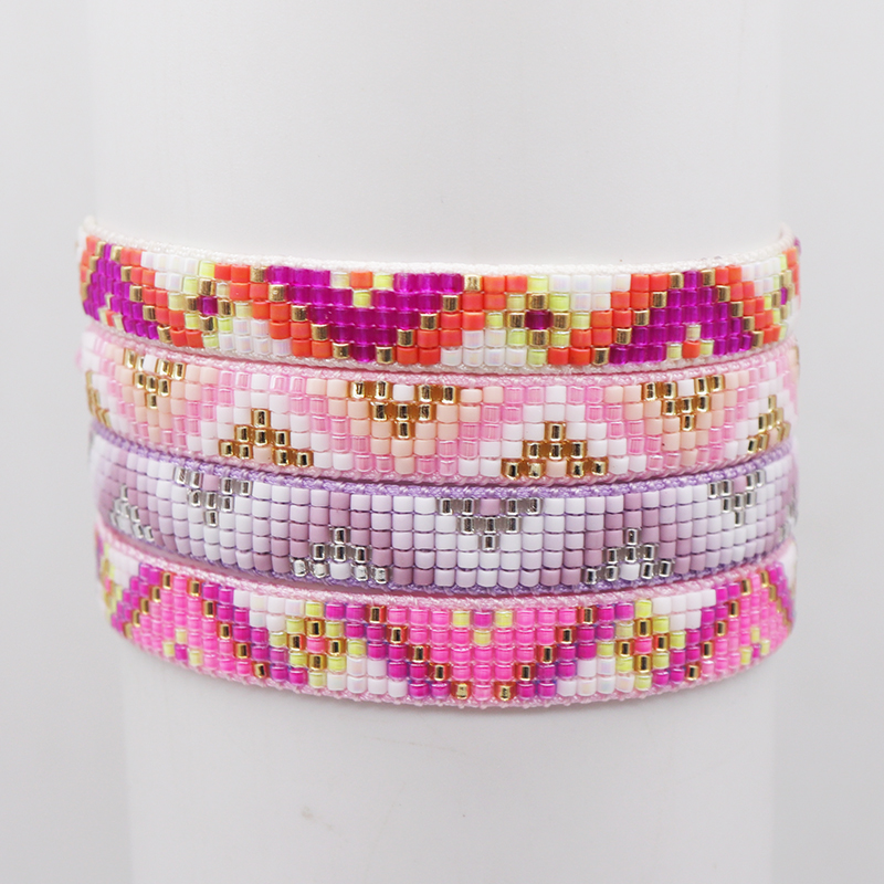 Décontractée Style Simple Triangle Polyester Verre Tricot Femmes Bracelets display picture 1