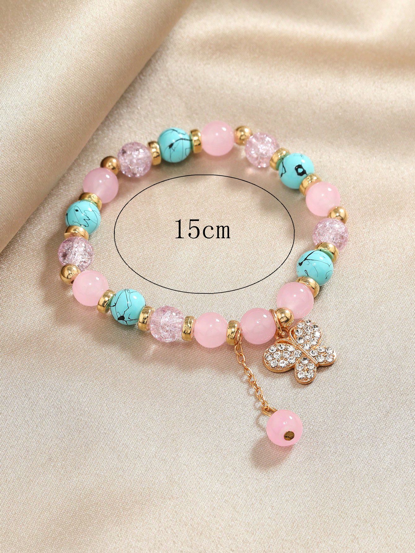 Pastoral Butterfly Alloy Glass Beaded Rhinestones Women's Bracelets display picture 6
