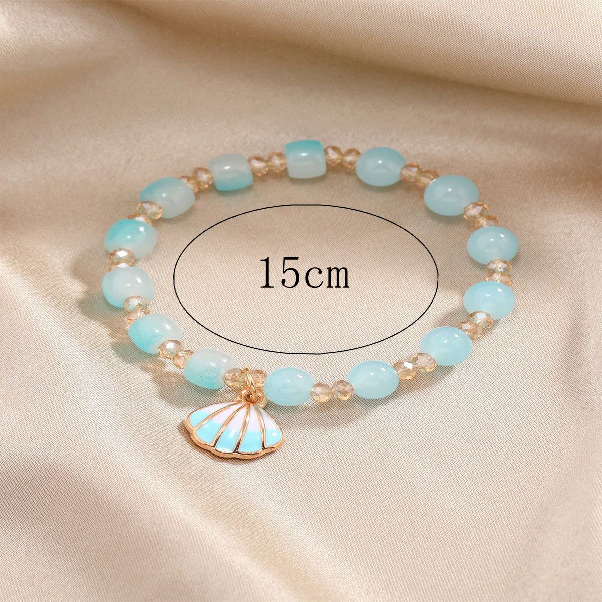 Casual Cute Shell Glass Asymmetrical Beaded Women's Bracelets display picture 6