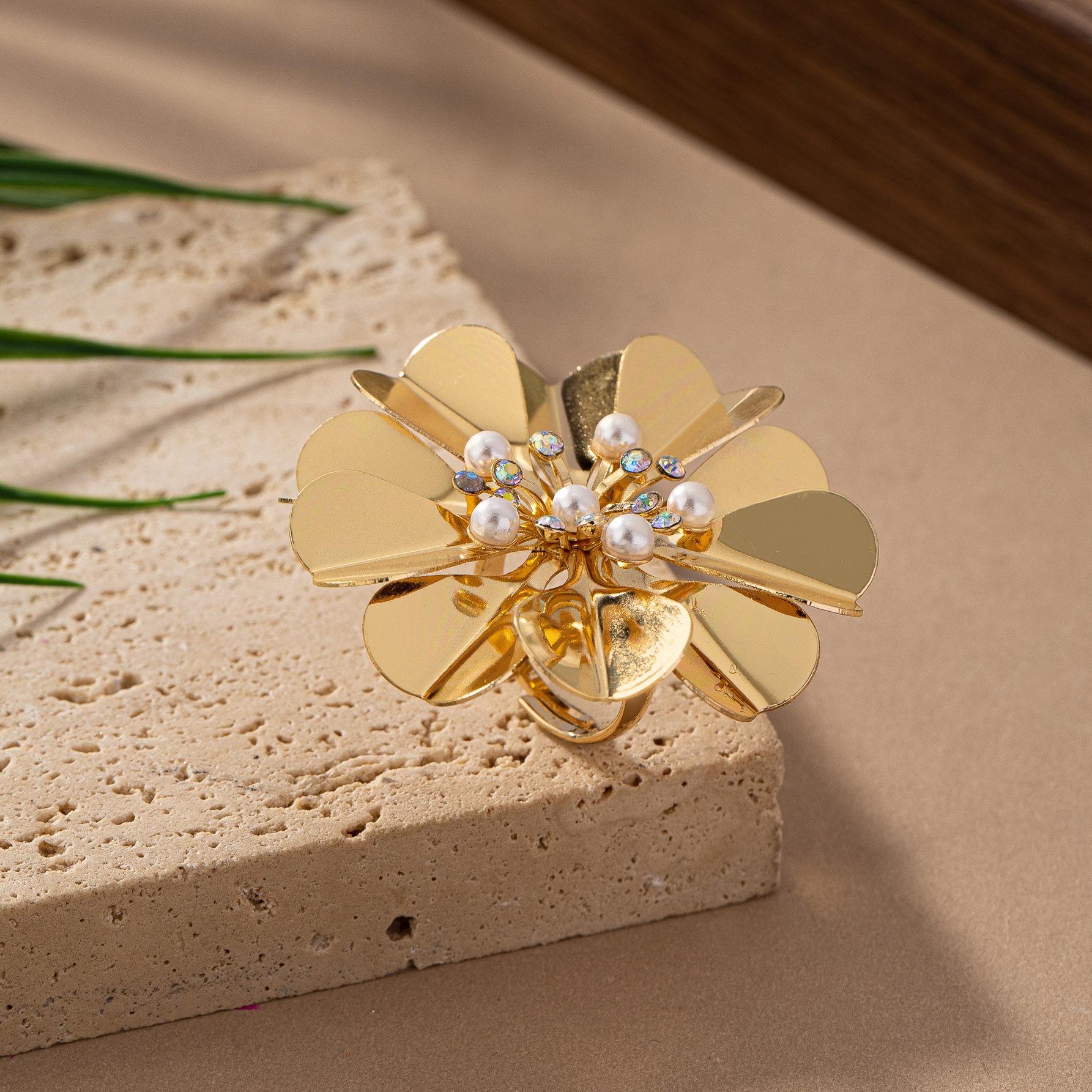 Bijoux En Gros Style Simple Style Classique Fleur Alliage Verre Incruster Anneaux display picture 1