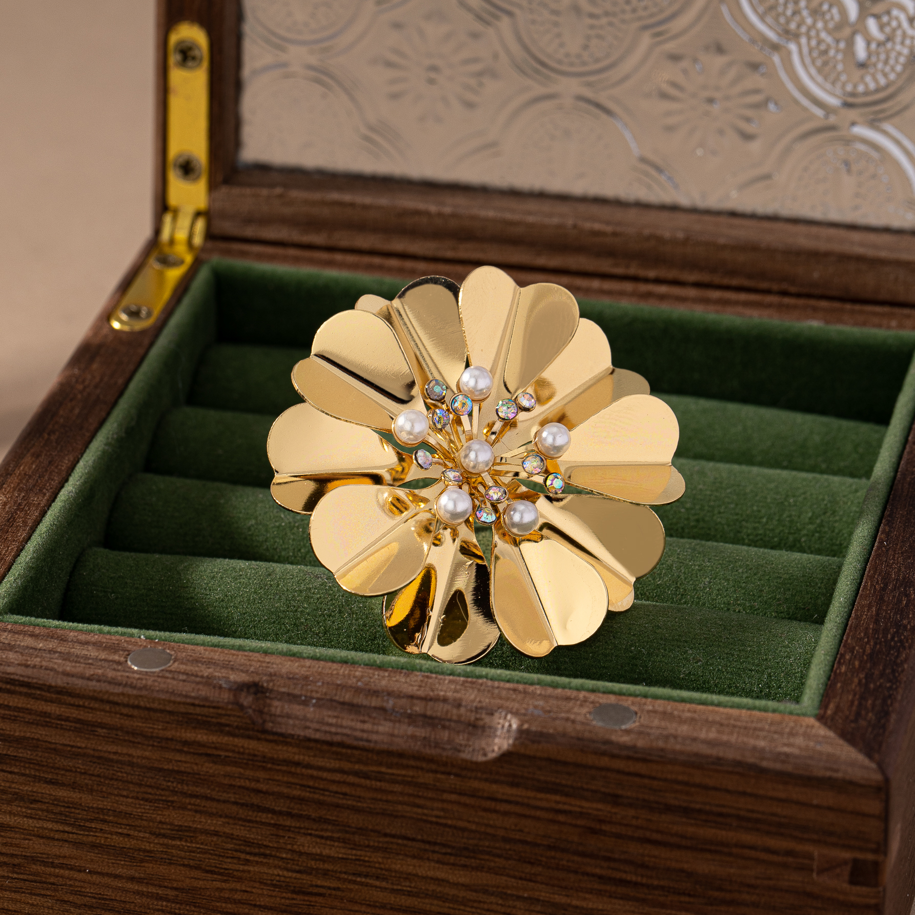Bijoux En Gros Style Simple Style Classique Fleur Alliage Verre Incruster Anneaux display picture 4