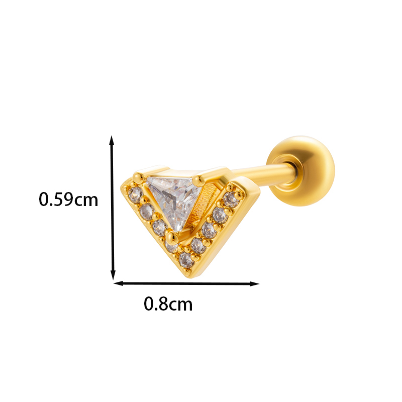 1 Piece Ear Cartilage Rings & Studs IG Style French Style Simple Style Star Flower Butterfly Copper Inlay Zircon display picture 16