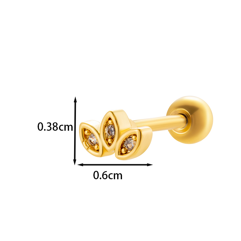 1 Piece Ear Cartilage Rings & Studs IG Style French Style Simple Style Star Flower Butterfly Copper Inlay Zircon display picture 12
