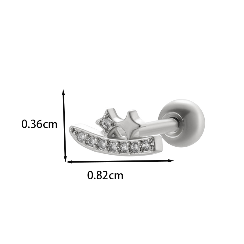 1 Stück Ohrknorpelringe &Stecker IG-Stil Französische Art Einfacher Stil Stern Blume Schmetterling Kupfer Inlay Zirkon display picture 8