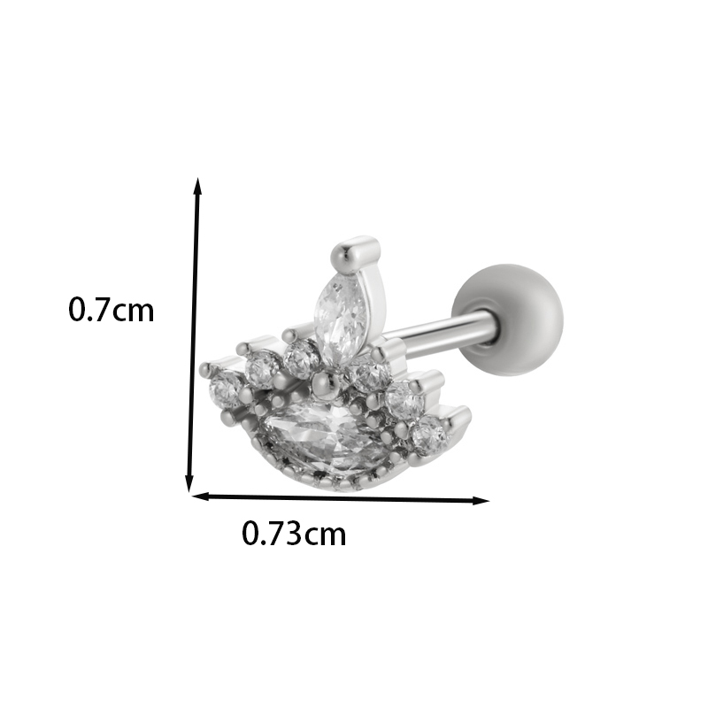 1 Piece Ear Cartilage Rings & Studs IG Style French Style Korean Style Water Droplets Flower Bee Copper Inlay Zircon display picture 2