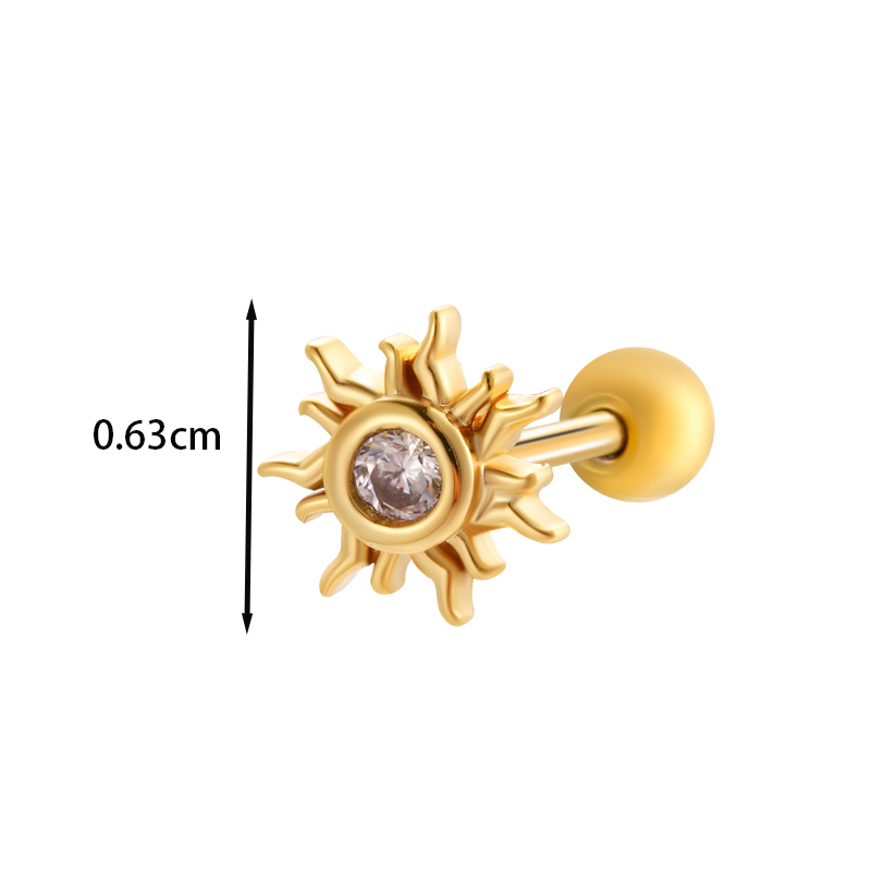 1 Piece Ear Cartilage Rings & Studs IG Style French Style Korean Style Water Droplets Flower Bee Copper Inlay Zircon display picture 10