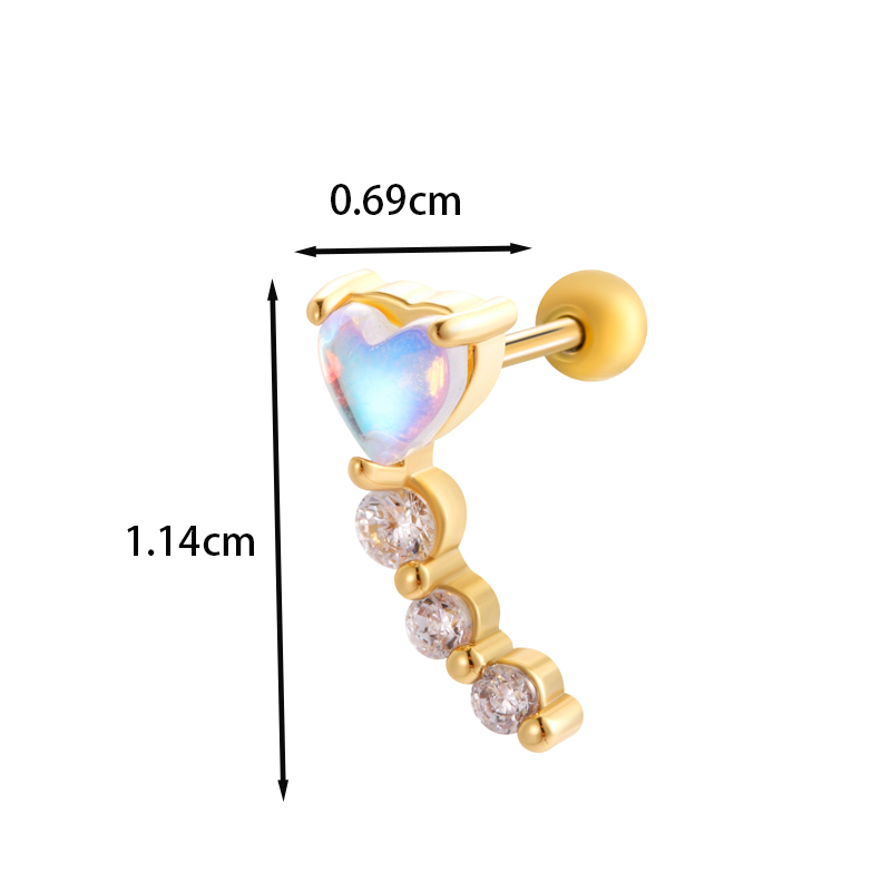 1 Piece Ear Cartilage Rings & Studs IG Style French Style Korean Style Water Droplets Flower Bee Copper Inlay Zircon display picture 26