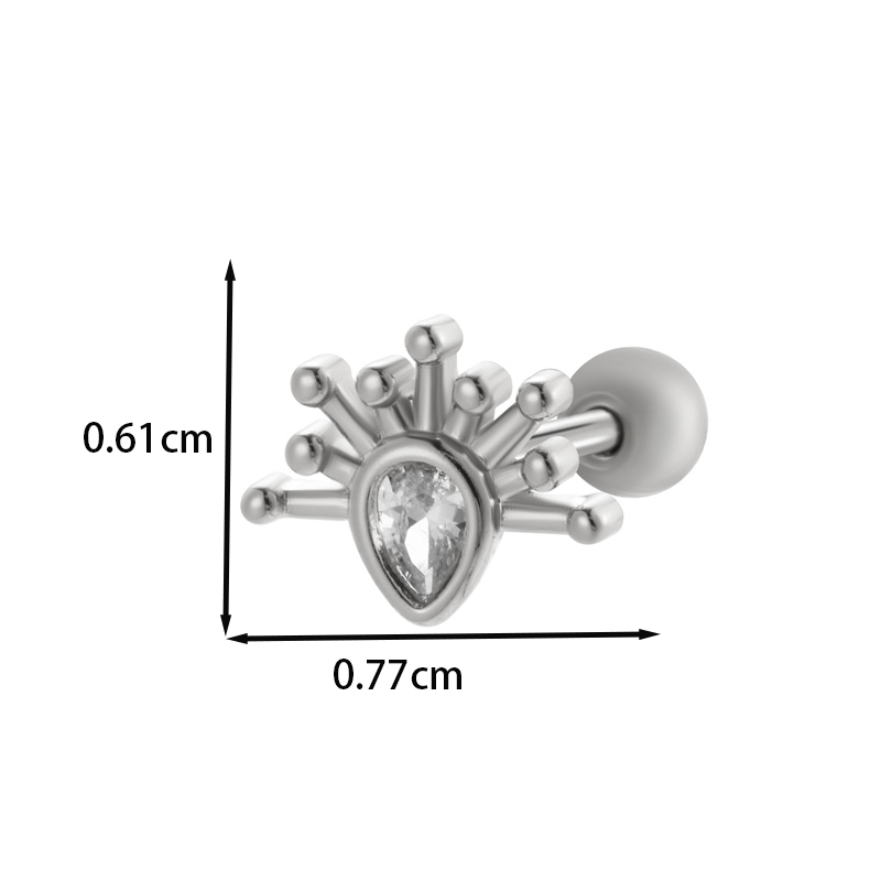 1 Piece Ear Cartilage Rings & Studs IG Style French Style Korean Style Water Droplets Flower Bee Copper Inlay Zircon display picture 9