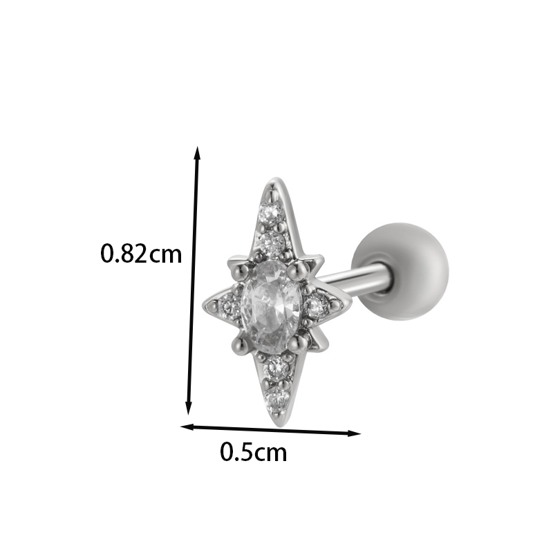 1 Piece Ear Cartilage Rings & Studs IG Style French Style Korean Style Water Droplets Flower Bee Copper Inlay Zircon display picture 15