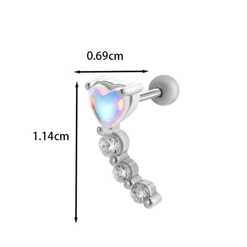 1 Piece Ear Cartilage Rings & Studs IG Style French Style Korean Style Water Droplets Flower Bee Copper Inlay Zircon display picture 21
