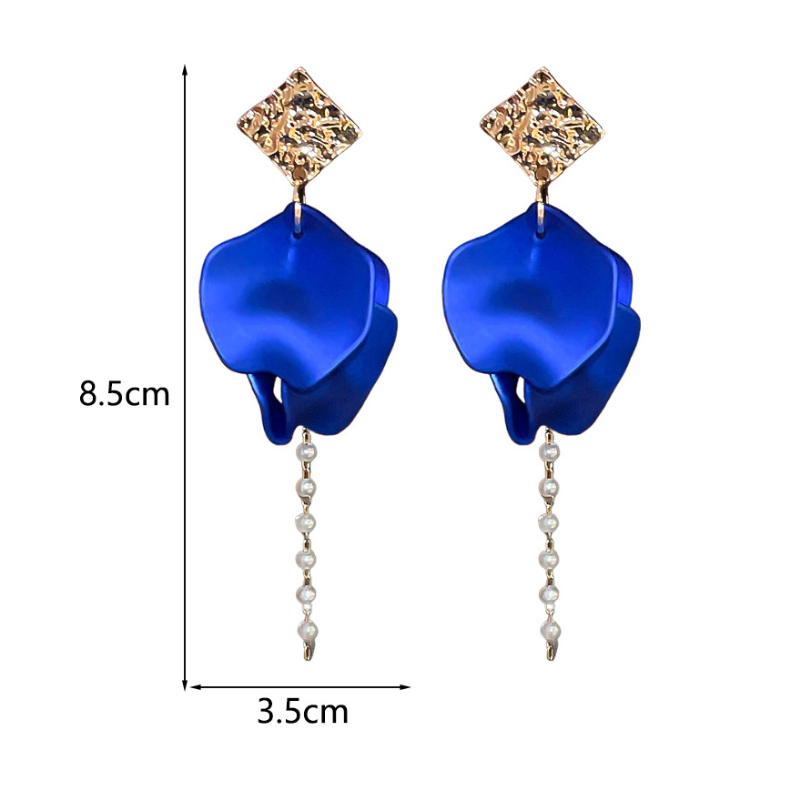 1 Pair Casual Simple Style Petal Pearl Alloy Drop Earrings display picture 4