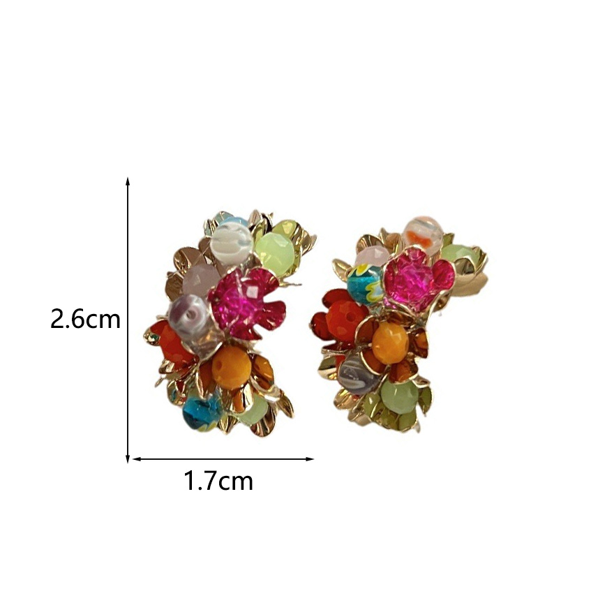 1 Pair Retro Fashion Flower Crystal Alloy Ear Studs display picture 8