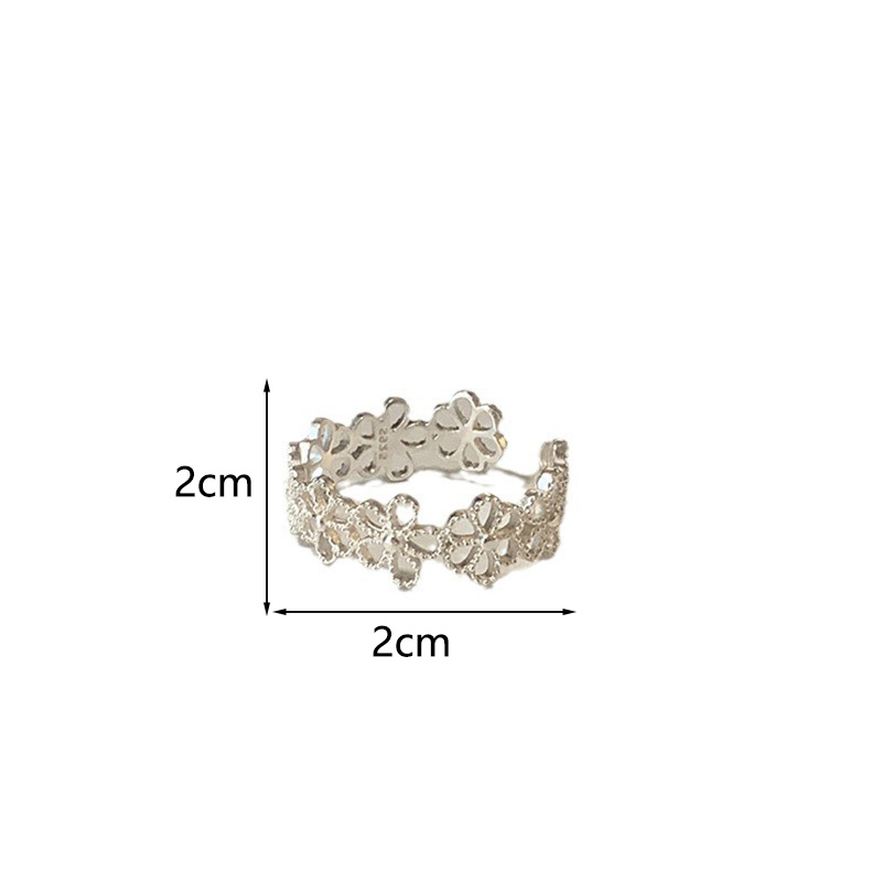Kupfer Süss Einfacher Stil Aushöhlen Blume Offener Ring display picture 7