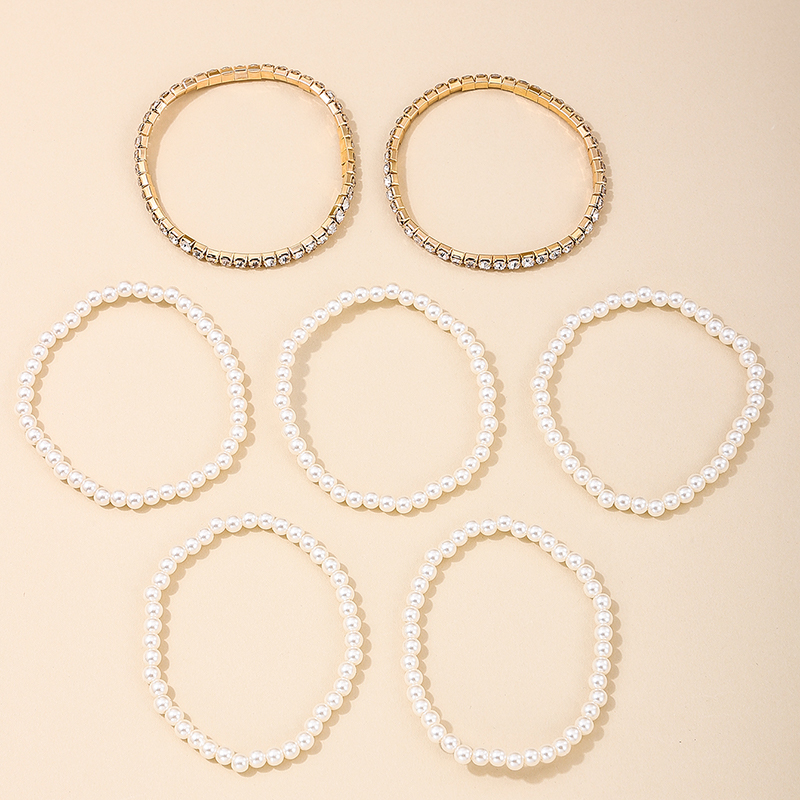 IG-Stil Einfacher Stil Geometrisch Legierung Perlen Perle Inlay Strasssteine Frau Armbänder display picture 1