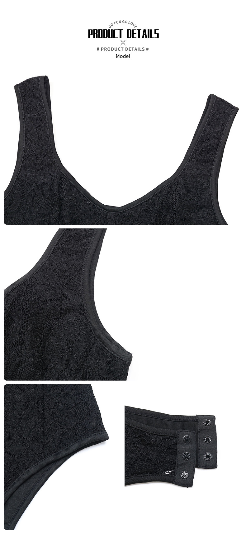 Women's Bodysuits Sleeveless Bodysuits Rib-Knit Lace Sexy Solid Color display picture 8