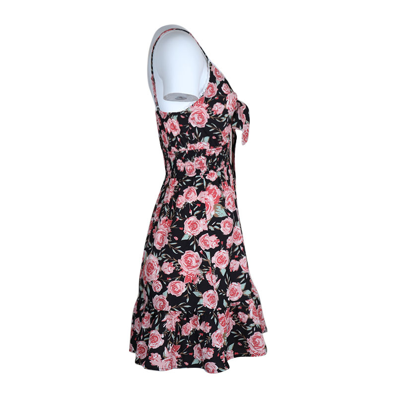Women's Strap Dress Sexy V Neck Printing Sleeveless Flower Bow Knot Knee-Length Holiday Daily Date display picture 12