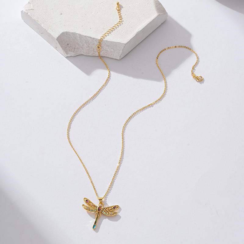 Kupfer 18 Karat Vergoldet Elegant Süß Romantisch Inlay Geometrisch Zirkon Halskette Mit Anhänger display picture 5