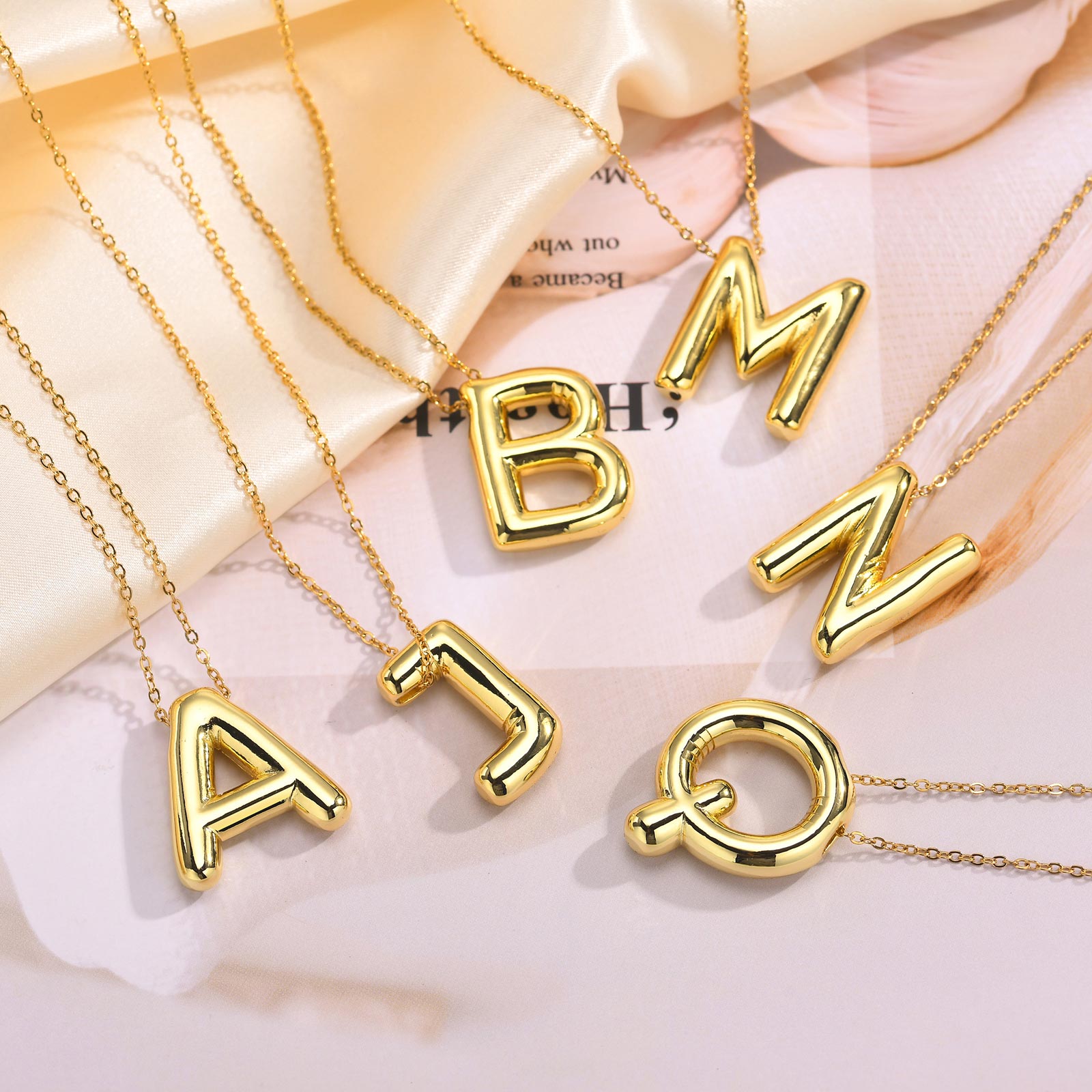 304 Stainless Steel Copper Alloy 18K Gold Plated IG Style Sweet Handmade Letter Pendant Necklace display picture 6