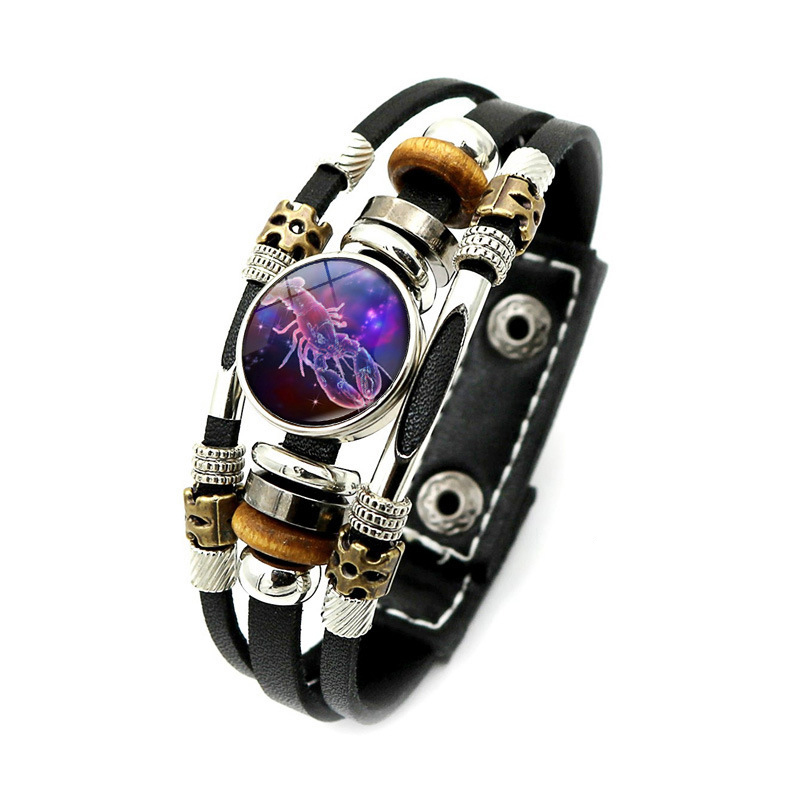 Style Vintage Punk Style Classique Constellation Faux Cuir Perlé Incruster Verre Femmes Bracelets display picture 6