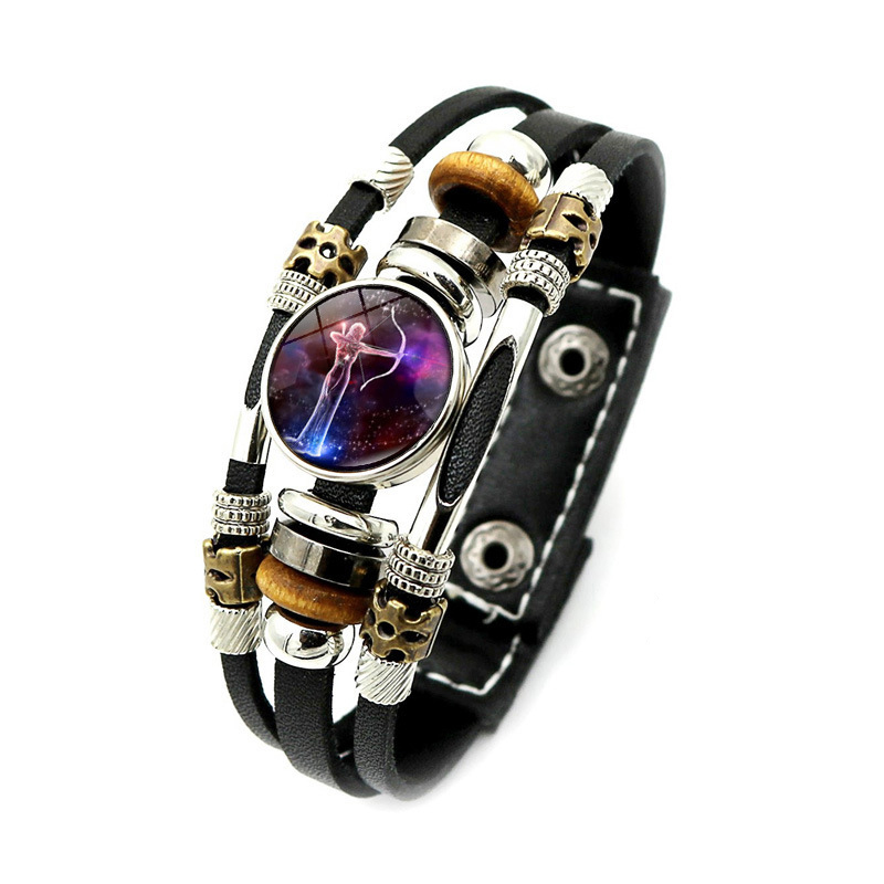 Style Vintage Punk Style Classique Constellation Faux Cuir Perlé Incruster Verre Femmes Bracelets display picture 7